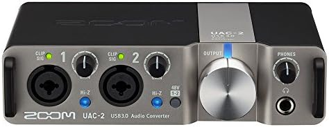 Зум UAC-2 USB 3.0 аудио интерфејс, 2 во/2 аудио интерфејс, 2 влезови на микрофон/линија/hi-z, MIDI I/O, излез на слушалките, 2