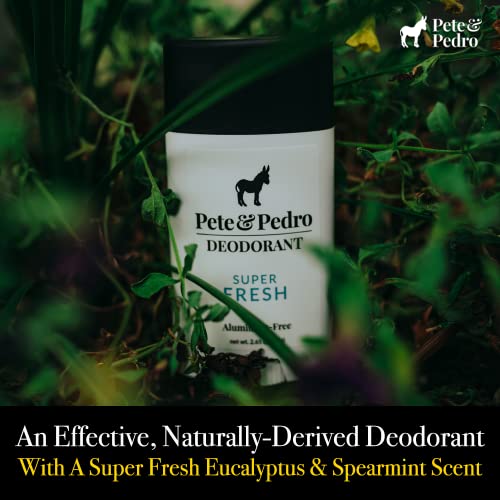 Свежо дезодоранс Пит и Педро | Природен, алуминиумски дезодоранс - мирис на еукалиптус и шпирминт за мажи и жени | Контрола на мирис, заштита од пот | Парабен бесплатн