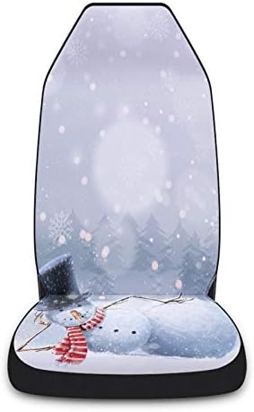 МЛАДИ Деца Смешни Снешко Печатење Капаци За Автомобилски Седишта 2 Парче Сет Универзална Предна Перница За СЕДИШТА За ТЕРЕНЦИ/Автомобили/Камиони, Божиќен Зимски З?