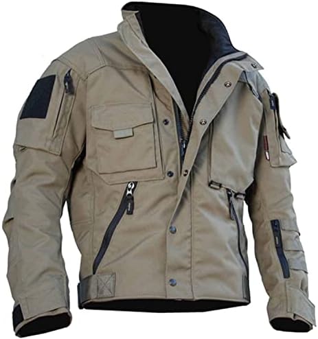 Fsahjkee големи и високи јакни за мажи, задебелени зимски зимски долги ракави топла лесна јакна за трчање