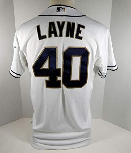 2013 година Сан Диего Падрес Томи Лејн #40 Игра користеше бел дрес - Игра користена МЛБ дресови