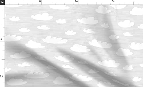 Постелнина Памук Платно Платно-Облак Тоалет Небото Природата Линии Бели Темно Светло Сиви Облаци Цртан Филм Модерен Расадник Печатење
