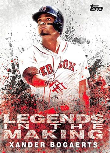 2018 година Ажурирање на легендите за ажурирање во изработката #litm-23 Xander Bogaerts Boston Red Sox Официјална картичка за тргување со бејзбол МЛБ во сурова состојба